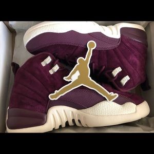 Air Jordan Retro 12 XII BORDEAUX WOMEN'S SAIL METALLIC SILVER NEW! IN BOX! 5Y